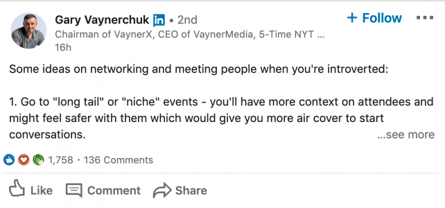 creating content / linkedin post